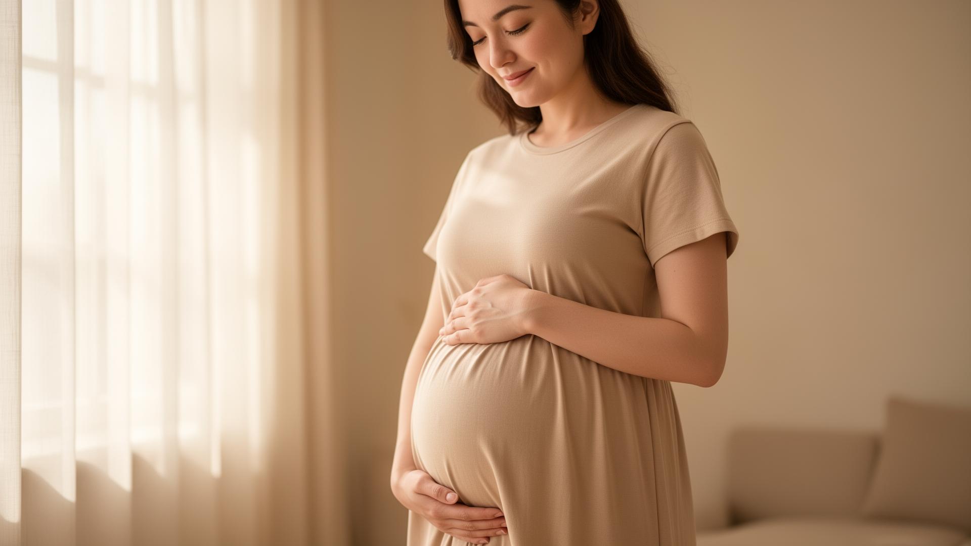 Zachte ochtendgloed over een zwangere buik een moment vol verwachting bij Mama Moment Zorg